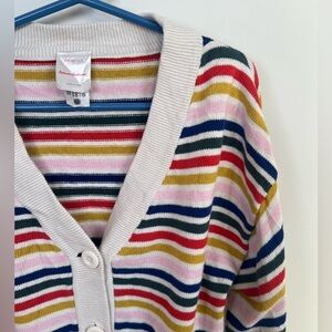 Hanna Andersson Multicolor Rainbow Striped Cardigan Size 8 Girls